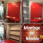 Lit escamotable par montage de meuble avec armoire